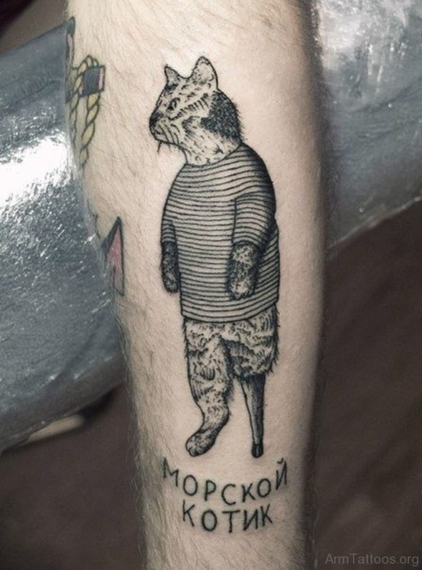 Mopkon Cat Tattoo On Arm