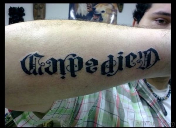 New Carpe Diem Ambigram Tattoo On Arm