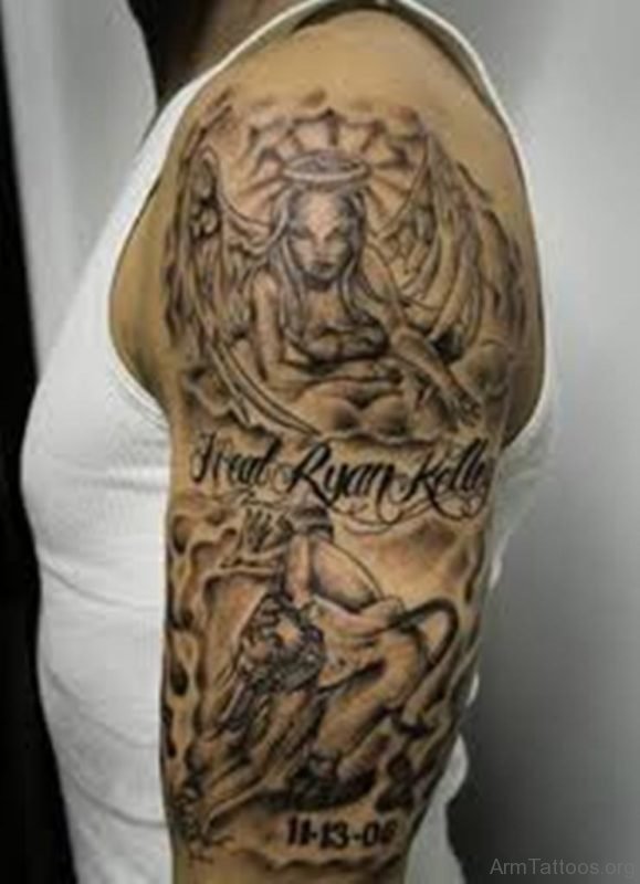 Nice Angel Tattoo Design For Arm