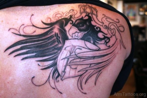 Nice Eagle Shoulder Tattoo Design egl5104