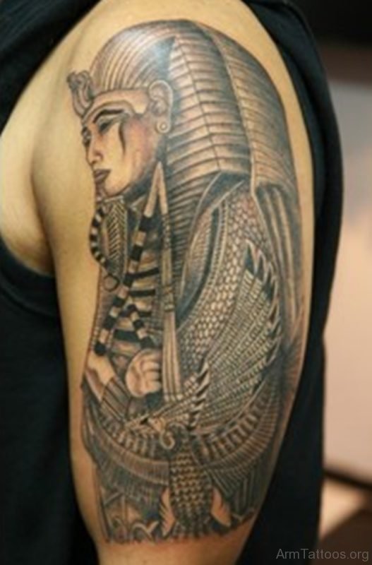 Nice Egyptian Tattoo On Half Sleeve