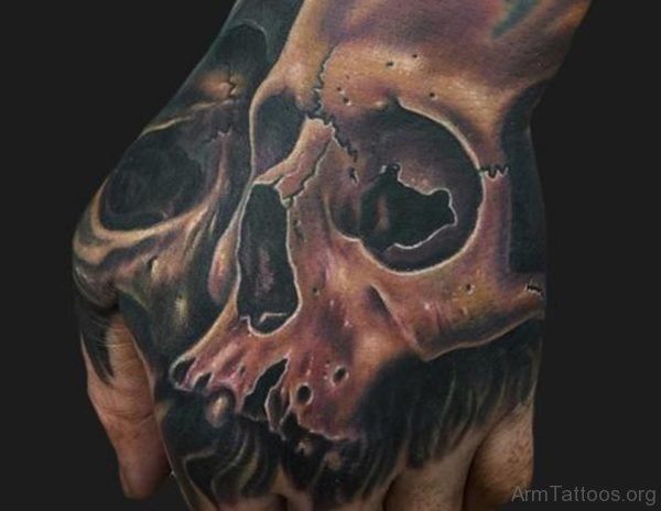 Nice Hand Skull Tattoo