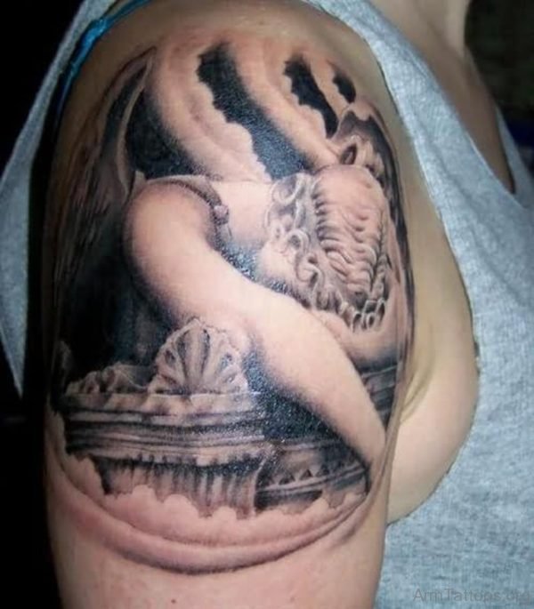 Nice Looking Guardian Angel Tattoo