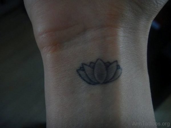 Nice Lotus Flower Tattoo On Wrist 