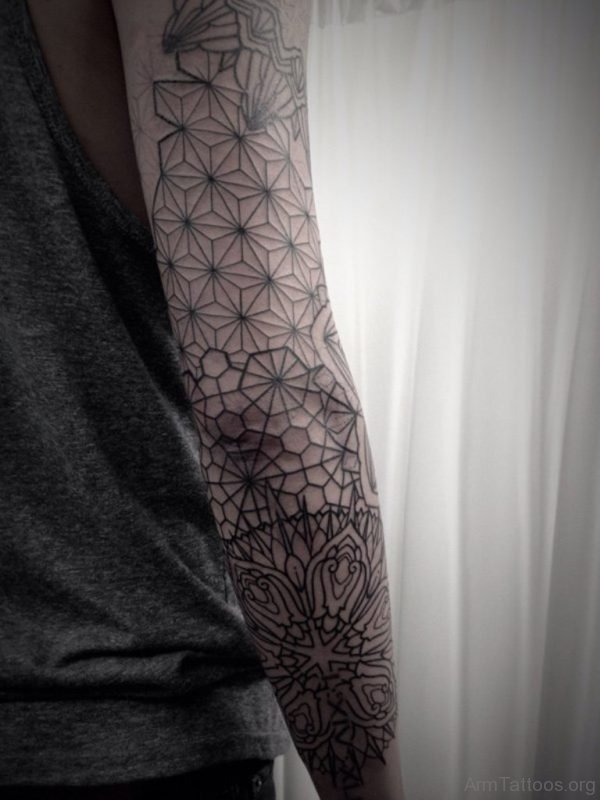 Nice Mandala Tattoo On Full Sleeve