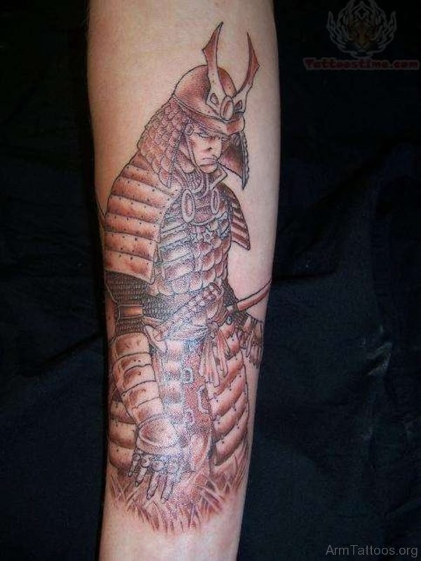 Nice Samurai Warrior Tattoo For Arm