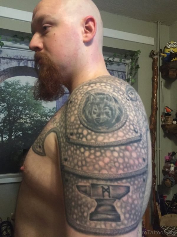 Nice Shield Armour Tattoo 