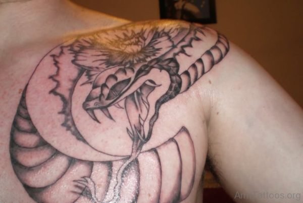 Nice Snake Tattoo On Shoulder