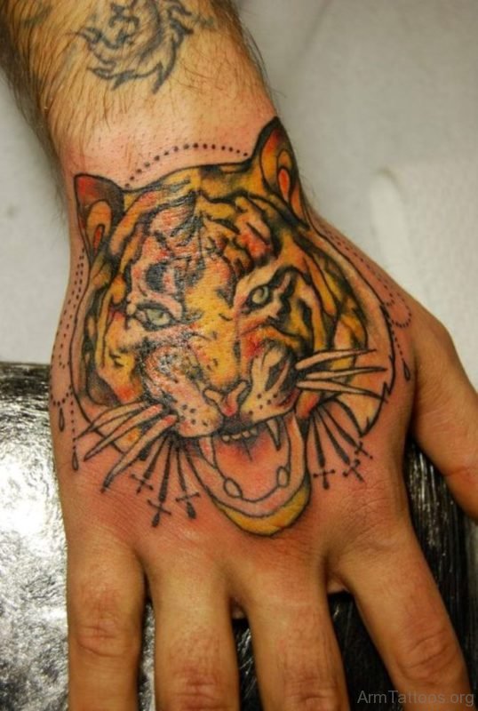 Nice Tiger Tattoo On hand