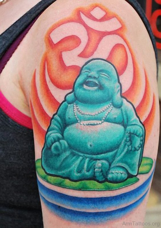 Om And Laughing Buddha Tattoo
