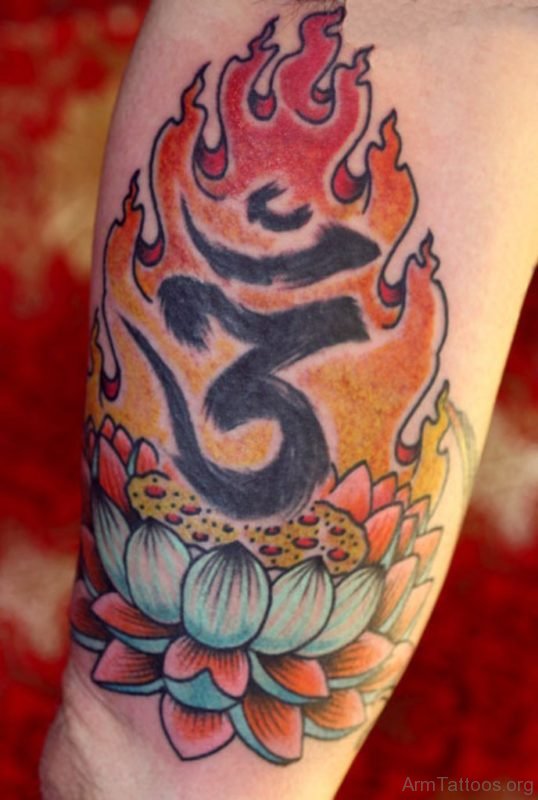 Om And Lotus Tattoo