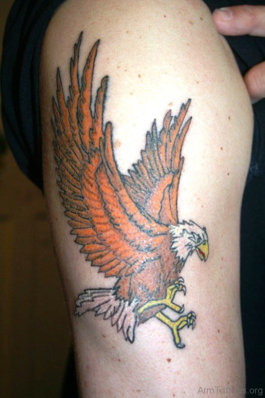 Orange Eagle Tattoo Design