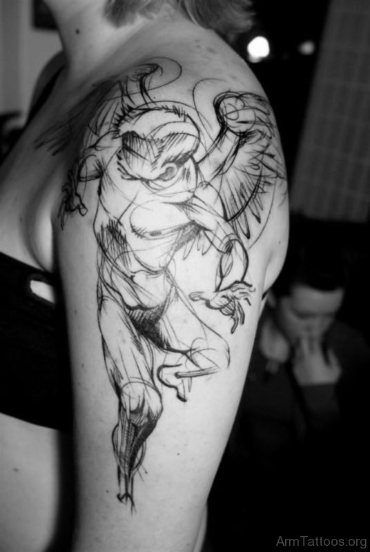 Outline Angel Tattoo