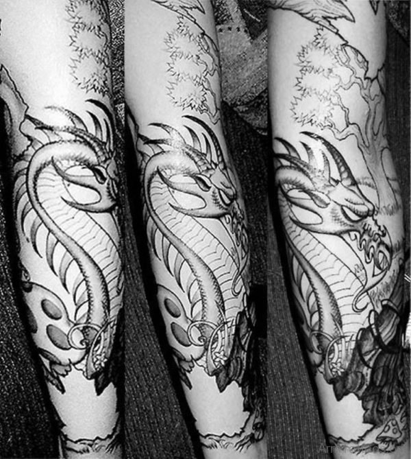 Outline Dragon Tattoo