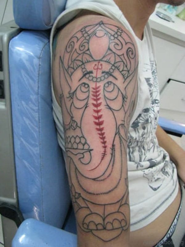 Outline Ganesha Tattoo Design