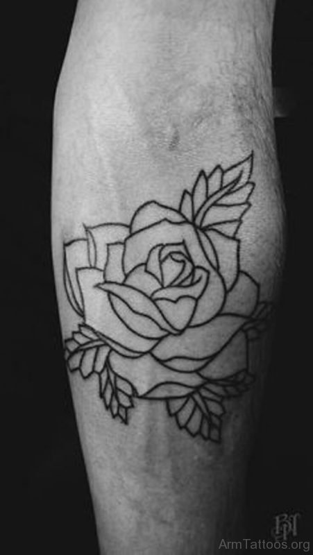 Outline Rose Tattoo