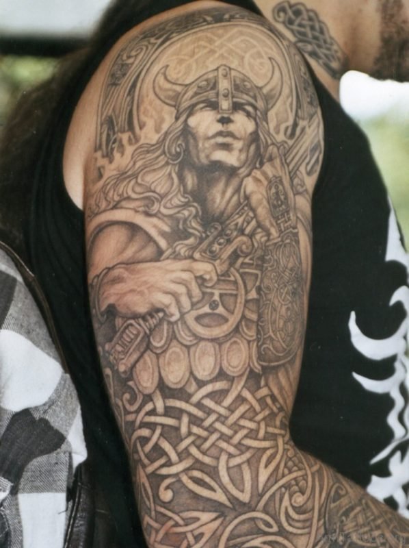 Outstanding Warrior Tattoo On Arm