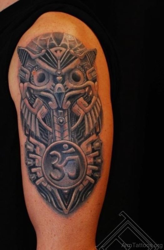 Owl And Om Tattoo