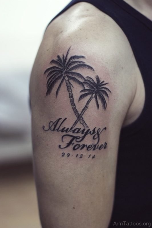 Palm Tree Tattoos on Shoulder