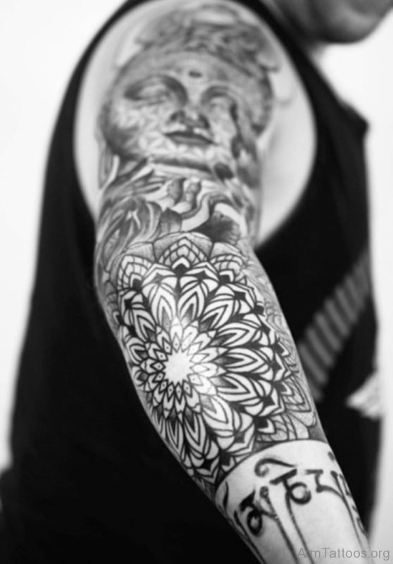 Perfect Buddha Tattoo Design On Arm 