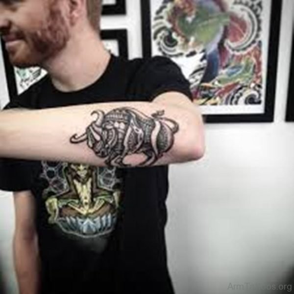 Perfect Bull Tattoo On Arm