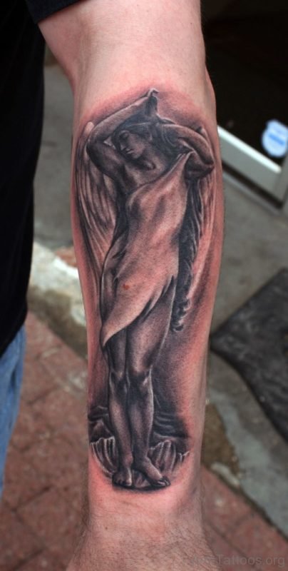 Perfect Guardian Angel Tattoo On Arm