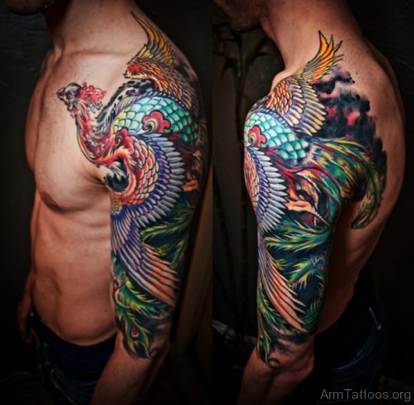 Phoenix Tattoo On Half Sleeve