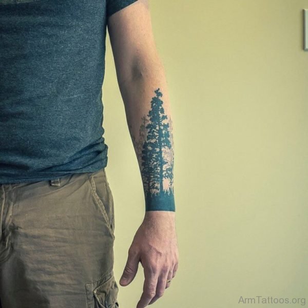 Pine Tree Tattoo On Wrist