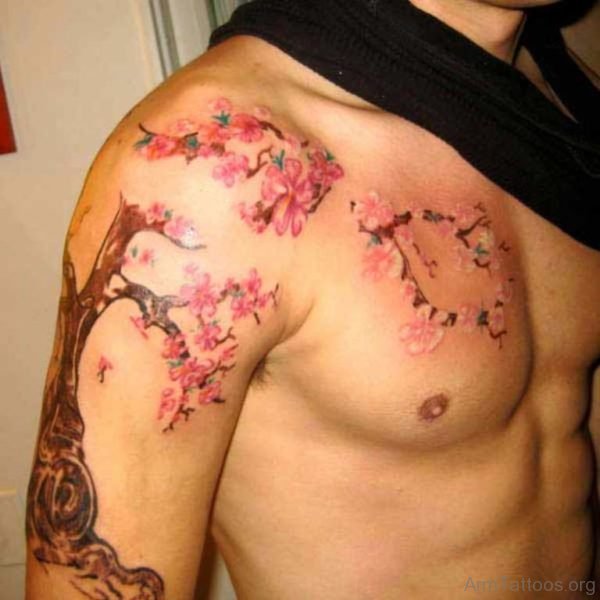 Pink Tree Tattoo