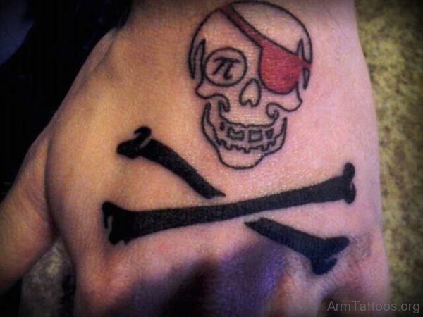 Pirate Skull Tattoo On Hand