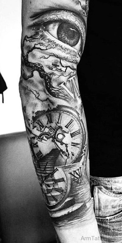 Pocket Clock Tattoo For Men