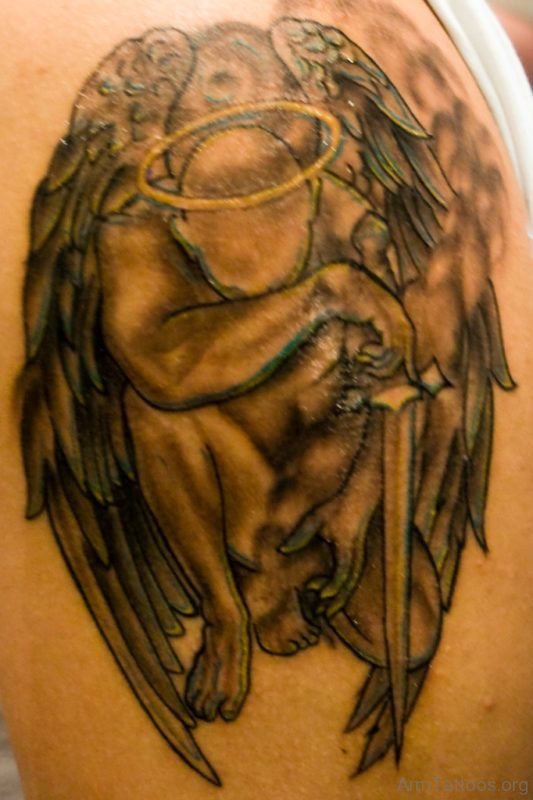 Pretty Angel Tattoo Design