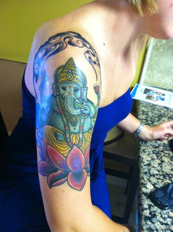 Pretty Ganesha Tattoo Design