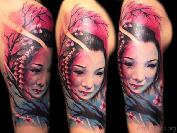 Pretty Japanese Geisha Tattoo