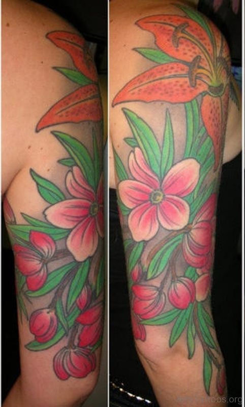 Pretty Lily Tattoo On Arm Image