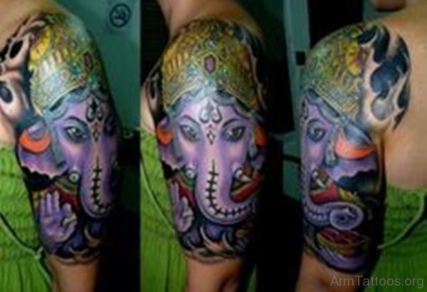 Purple Ganesha Tattoo