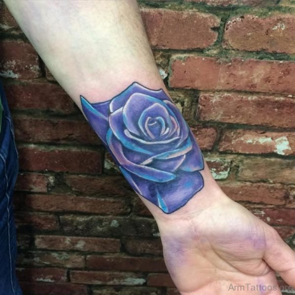 Purple Rose Tattoo Design 