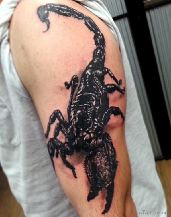 Rare Scorpion Tattoo On Shoulder