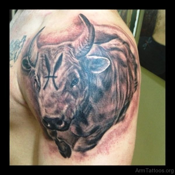 Realistic Bull Tattoo 