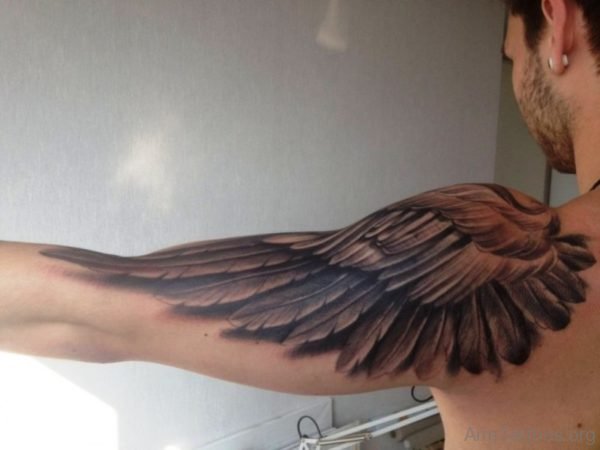 Realistic Eagle Feather Tattoo