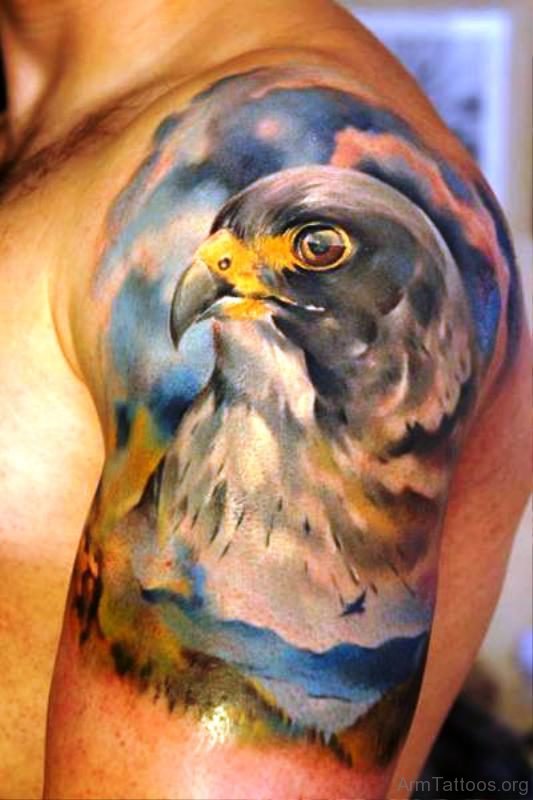 Realistic Eagle Tattoo Design On Left Arm