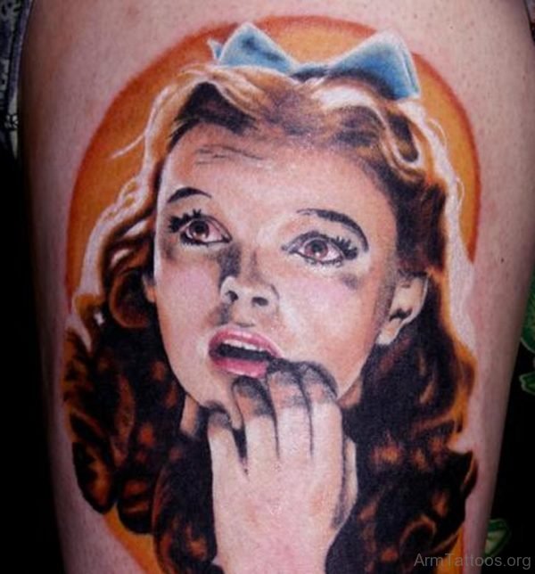 Realistic Girl Portrait Tattoo Design 