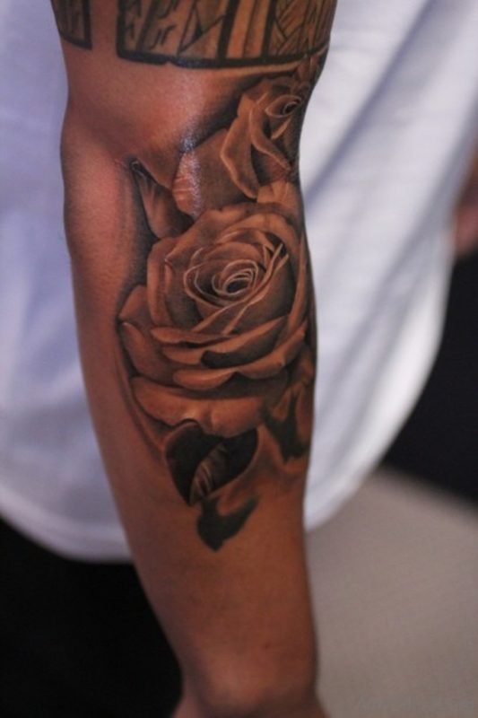 Realistic Rose Tattoo