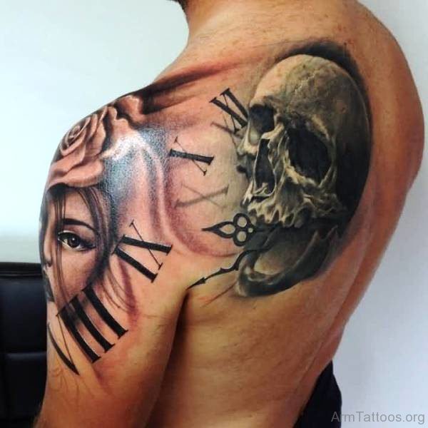 Realistic Skull Tattoo Design 