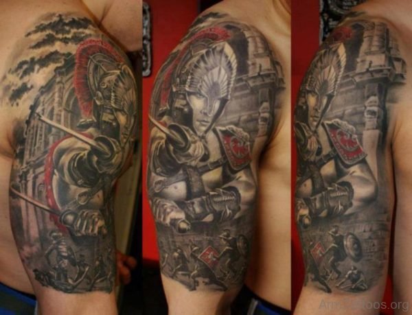 Realistic Warrior Tattoo