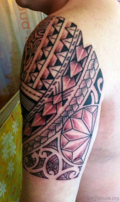 Red And Black Maori Tattoo Design 