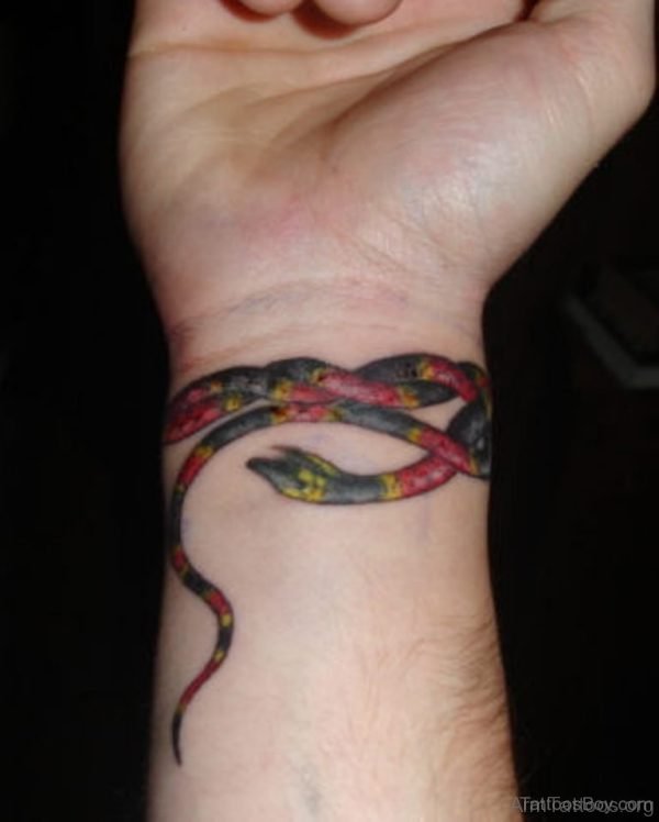 Red And Black Snake Tattoo 