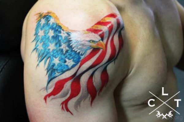 Red And Blue American Tattoo