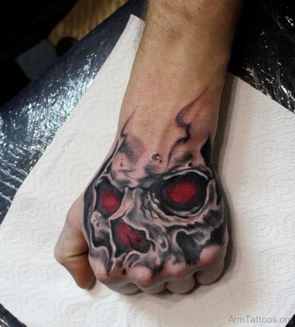 Red Eye Skull Tattoo