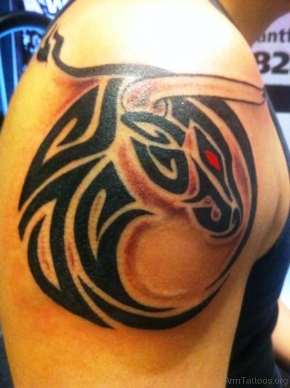 Red Eyed Bull Tattoo Design 